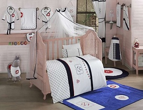 Комплект постельного белья из 3 предметов серия Blue Ocean (Kidboo, 00-0012144)